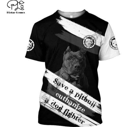 PLstar Cosmos Animal Rottweiler Bull Pitbull Dog Shepherd Streetwear Summer Casual 3DPrint Men/Women Tee T-shirt Short Sleeve B4