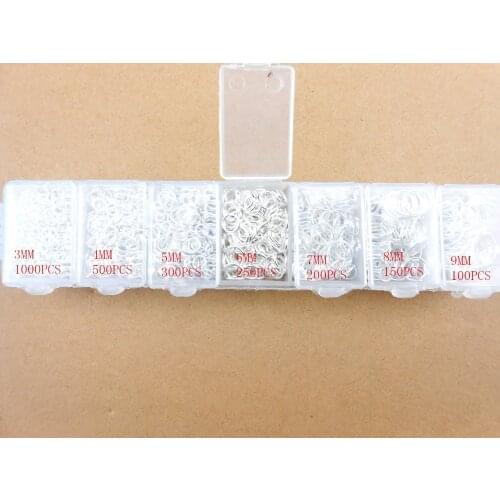 Hot DIY jewelry accessories round hoop ring 3-4-5-6-7-8-9MM 2500PC silver necklace accessories round connector handmade