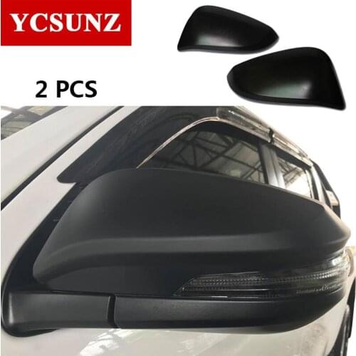 Carbon fiber chrome Side Mirror Cover Parts Black Mirror Trim For Toyota Fortuner hilux Sw4 revo rocco 2016-2019 2020