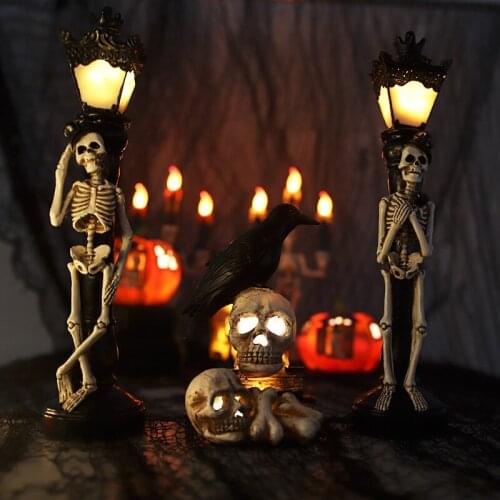Halloween Skeleton Skull Decoration Light DIY Hanging Horror Halloween Decoration For Home Party Supplies Halloween Hanging