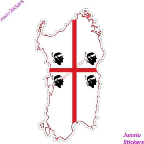 JDM Sardinia Italy Flag Suv Car Stickers Decals Funny Bumper Window Motorcycle Bodywork Auto Accessories Interior KK16*8cm