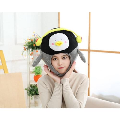 Kawaii Cartoon Penguin Toy Hat For Kids Cosplay Costume Toy Headwear Cute Stuffed Toy Penguin Soft Plush Toys Baby Penguin Head
