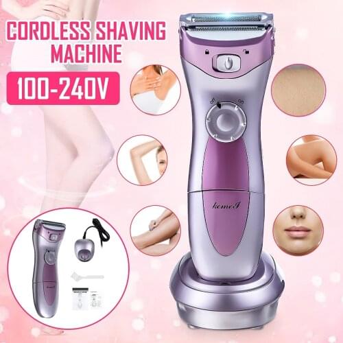 KEMEI New Upgrade 100V-240V Electric Wireless Hair Remover Multifunction Shaver Women Wet Dry Trimmer