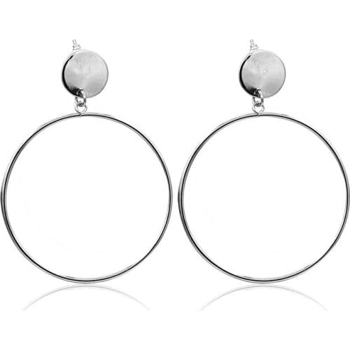 Exaggerated Stud Earring Big Circle Pendant Earrings For Women Brincos Earing Gold Color Oorbellen Jewelry Gift Wholesale