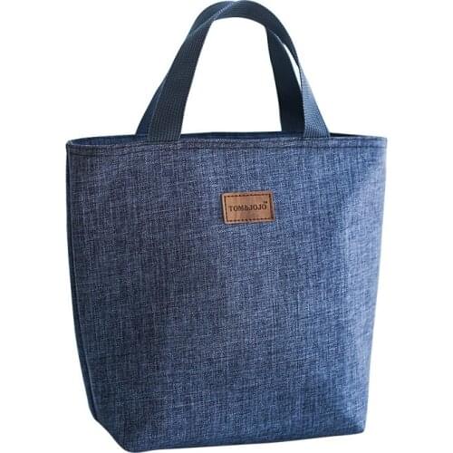 Lunch Box Picnic Bags Insulated Cold 2019 Canvas Solid Lunch Totes Thermal Portable Outdoor Travel Carry Cases for Women Kids