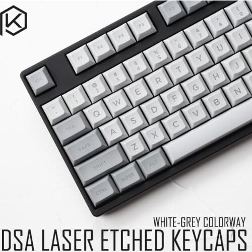 Dsa pbt top Printed legends granite grey white Keycaps Laser Etched gh60 poker2 87 104 for mechanical keyboard