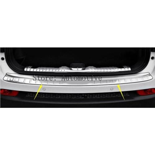 Metal wire drawing Stainless Steel Inner Rear Bumper Plate Cover 1pcs for Jeep Compass Second Generation 2017 2018