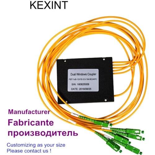 Wholesale 1*5 Single Mode Dual Window FBT Coupler with connector SC/APC / 2pieces