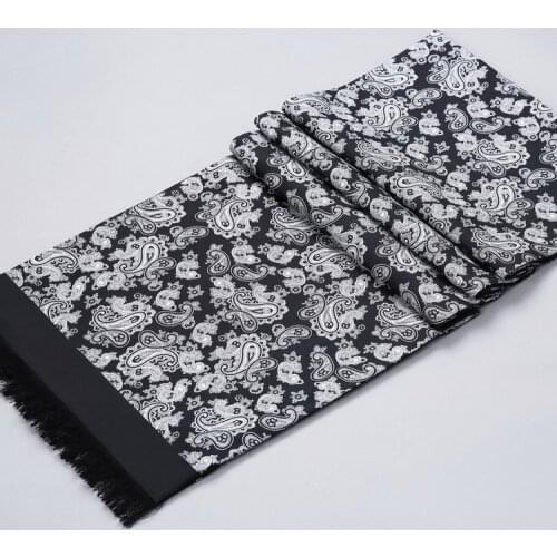 Autumn and Winter New Double Layer Mens Silk Brushed Silk Twill Cashew Scarf Wild Korean Men Wholesale