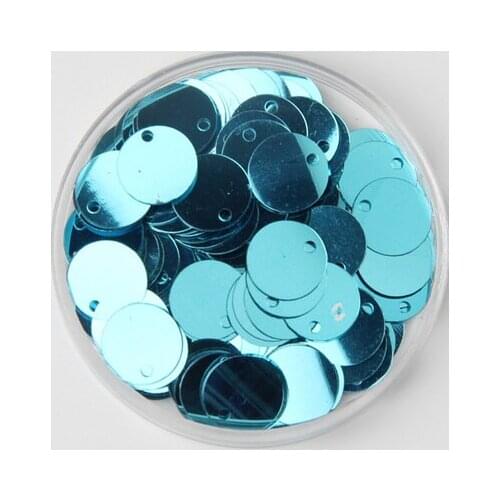 2000pcs 10mm Round Sequins PVC Flat Paillette With Side Hole Sewing,Wedding Craft,Women Kids DIY Garment Accessory Light Blue