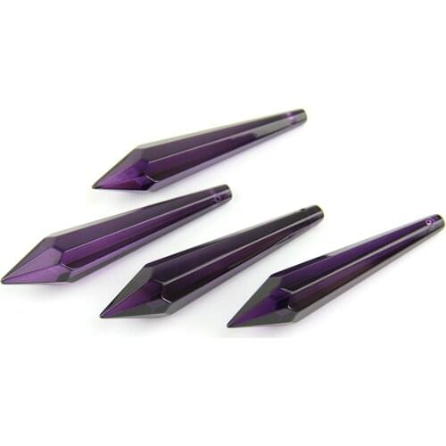 Dark Purple 38mm/63mm/76mm Crystal Prism Suncatcher For Chandeliers Glass Icicle U Drop Pendant For Wedding
