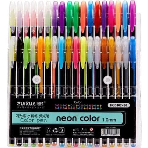 Promotion Pen 48 Colors Gel Pen Set Glitter Gel Pens For School Office Adult Coloring Book Journals Drawing Doodling Art Markers