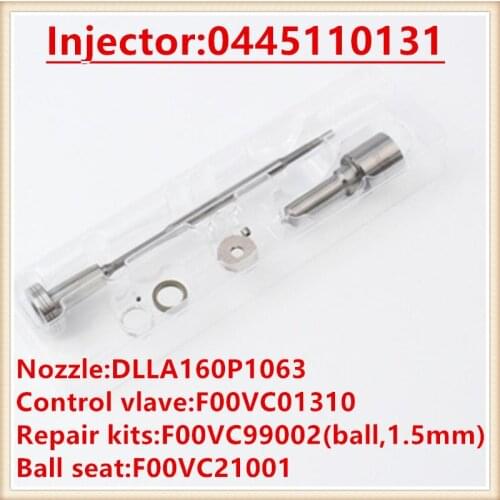 Common Rail injector repair kits DLLA160P1063 (0433171690) F00VC01310 injection overhaul kits for BMW 0445110131
