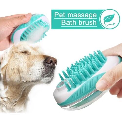 Pet Dog Shampoo Massager Brush Cat Massage Comb Grooming Scrubber Shower Brush for Bathing Short Hair Soft Silicone Brushes