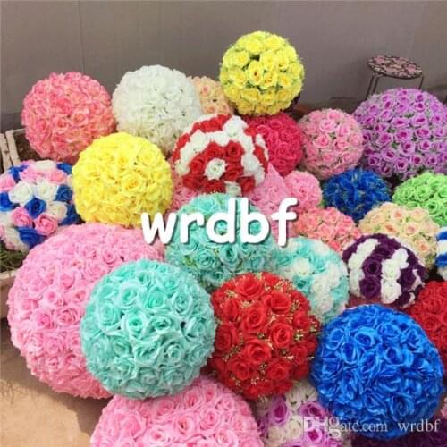 Silk Rose Flower Balls 10pcs 15cm Diameter Kissing Balls 24 Color Designs for Wedding Party Shops Artificial Decorative Flowers