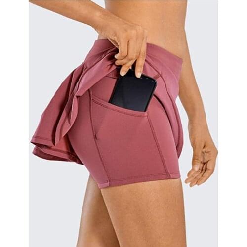 Yoga Shorts Sports Women Slim High Waist Short Skirt Fitness Yoga Short Summer Running Tennis Legging Pocket Workout Gym Shorts