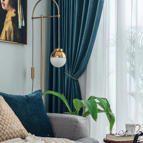 Nordic Highgrade Velvet Curtains for Living Room Luxury Bedroom Heigh Shading Haze Blue Top Thick Curtain Home Decoration Custom