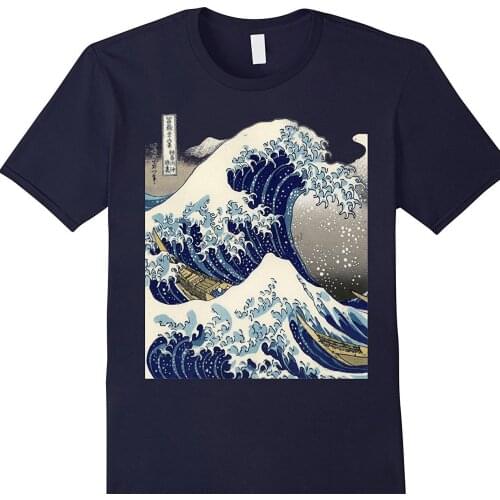 Vintage Japanese Tattoo Art Kanagawa The Great Wave T Shirt Print Short Sleeve Tshirt 032895