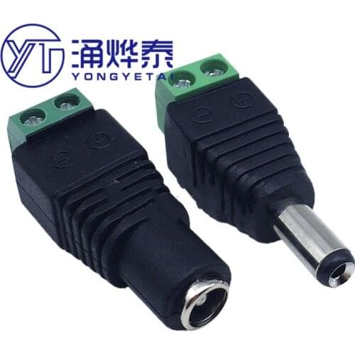 YYT 1Set=2PCS Solder-free adapter DC male power connector 5.5*2.1 transfer terminal 5.5*2.5 plug
