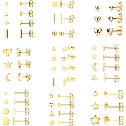 AIDE 925 Sterling Silver Mini Star Triangle Stud Earrings Woman Earring Earrings 2021 Trend Diamond Jewelry Korean Pendientes