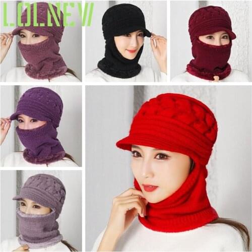 Coral Fleece Winter Hat Beanies Womens Hat Scarf Warm Breathable Wool Knitted Hat For Women Double Layers Protection Caps