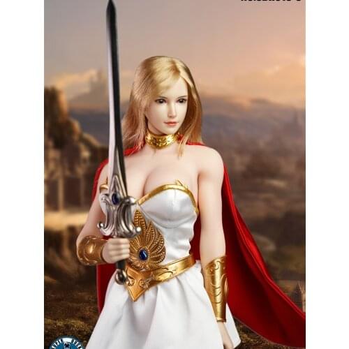 1/6 Blonde Hair Female Head Sculpt Pale Skin Girl Head Model PVC Female 12'' Figure Accessories