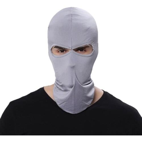 1Pc Outdoor Cycling Balaclava Ice Silk Sunscreen Mask 2 Hole Full Face Mask Mtb Motorcycle Windproof Dustproof Mask Headgear Hat