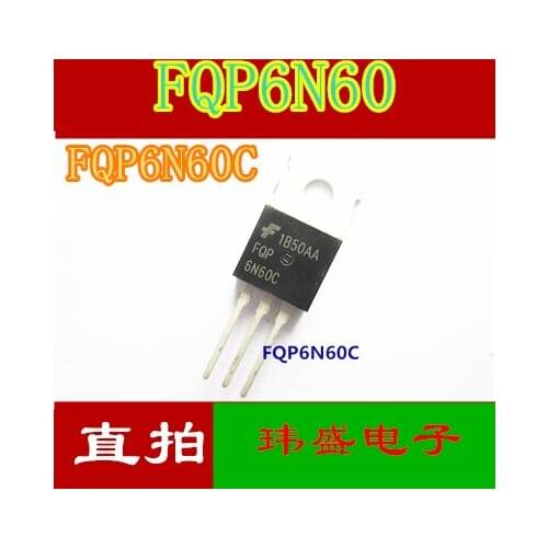 10pcs 6N60C FQP6N60 FQPF6N60C TO-220