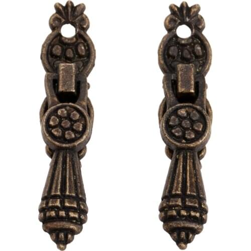 10pcs Pull Handles Iron knobs Retro antique bronze Cupboard Cabinet Chest Furniture Hardware Vintage zipper handle 52*10mm