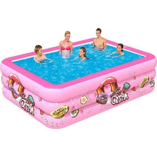 120/300CM Kids Inflatable Pool Family Rectangular Inflatable Swimming Pool Bathing Tub Kids Indoor Outdoor Summer Swimming Pool