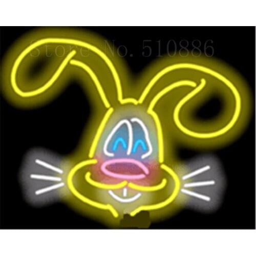 19*15" Bunny NEON SIGN REAL GLASS BEER BAR PUB LIGHT SIGNS store display Restaurant Shop ocaasional Advertising Lights