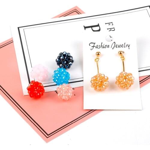 2pcs/lot 15mm Crystal Beads Charms Pendant for DIY Earrings Necklace Bracelet Fashion Jewelry Making Findings