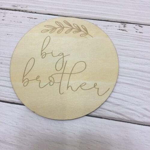 20PCS big brother wood signs baby card birth day gifts Newborn Announcement Wooden Card