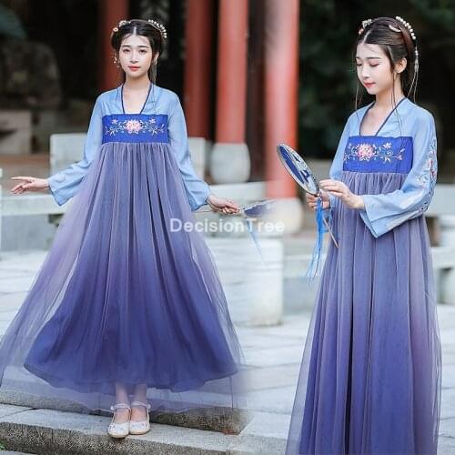 2021 women hanfu dynasty cosplay costume outfit chinese folk dance vintage costume elegant improved hanfu ancient prince suit