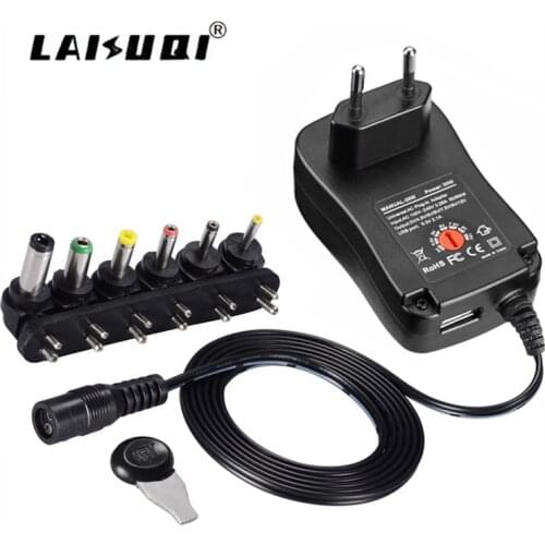 3V 4.5V 5V 6V 7.5V 9V 12V 1A 2A 2.5A AC to DC Universal Adjustable Power Adapter Supply Charger for Led Lights Strips Lamps 30W