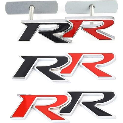 3D Metal RR Logo Emblem Badge Decals Front Back Trunk Car Stickers For Honda RR Civic Mugen Accord Crv City Hrv Car Styling