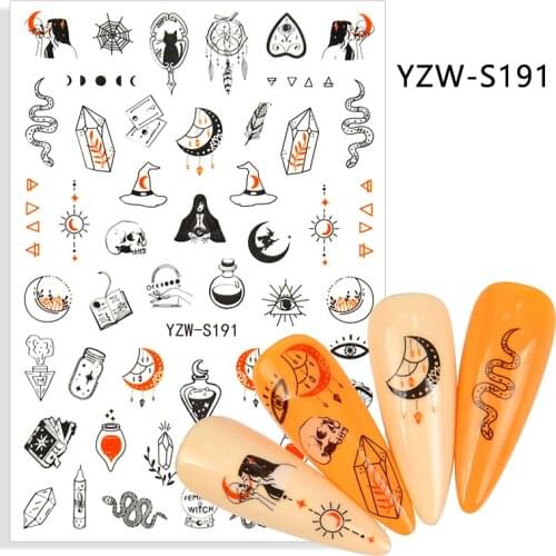 3D Stickers for Nails Dreamcatcher Vase Star Snake Nail Foil Decal Sliders Stickers for Manicure Nail Art Decoration Accessories