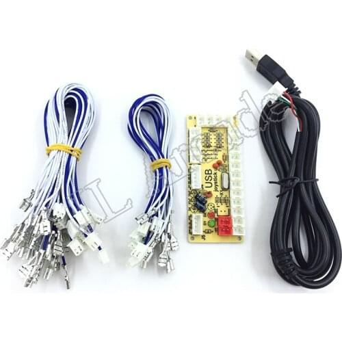 60 pcs DIY Zero Delay Arcade USB Encoder PC to Joystick Fighting Games Replacement Parts Encoder Board +Wire Cables