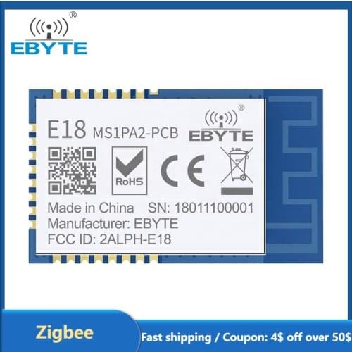 CC2530 ZigBee 2.4GHz Wireless Module E18-MS1PA2-PCB EBYTE 100mW Long Distance Zigbee AD HOC Network Module With PCB Antenna
