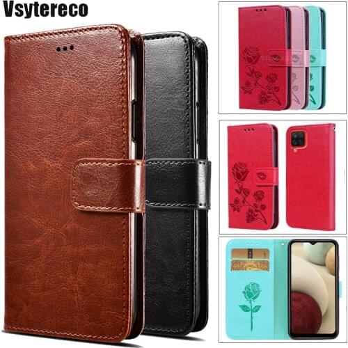 For Funda Samsung A12 Case on For Samsung Galaxy A12 A 12 SM-A125F Coque Luxury Magnetic Wallet Stand Leather Phone Cover Etui