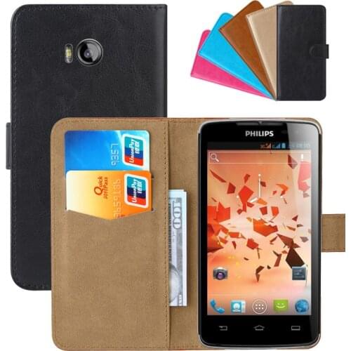 Luxury Wallet Case For Philips Xenium W732 PU Leather Retro Flip Cover Magnetic Fashion Cases Strap