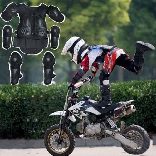 Black Child Full Body Armor Knee Elbow Guard Outdoor Sports Racing equiment