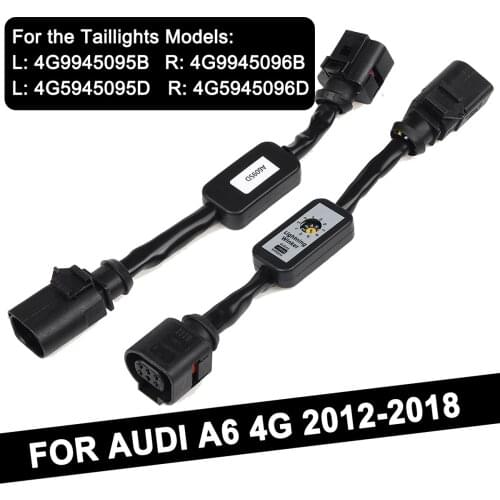 For Audi A6 4G Black Dynamic Turn Signal Indicator LED Taillight Add-on Module Cable Wire Harness 2012 2013 2014~2018 Tail Light