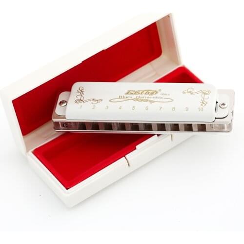 Easttop T008LS White Blues Bruce Ten-hole Film Harmonica Only C tone