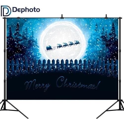 Dephoto Merry Christmas Backdrops Photography Snow Spot Milu Deer Elk Background Photo Sled Dream Wall Fotografia For Baby