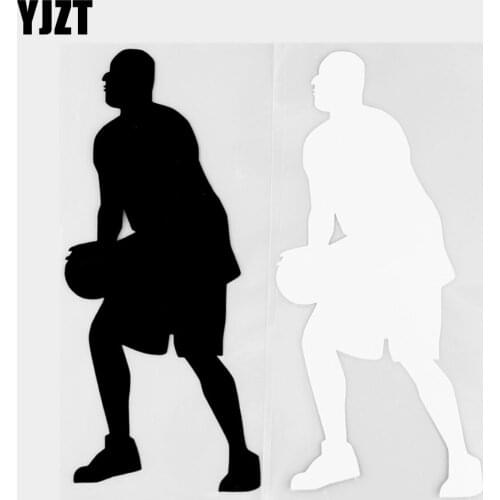 YJZT 8.1×16.9CM Basketball Slam Dunk Interesting Car Sticker Vinyl Decal Car Sticker Black/Silver 20A-0261