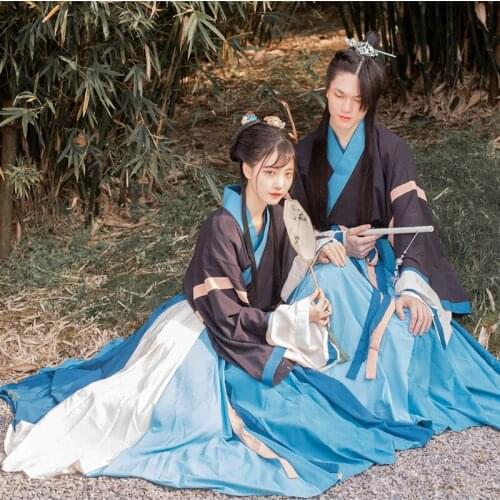 Chinese Traditional Clothing Original Hanfu Mens and Womens Models Jin Made 6 Meters Skirt 9 Meters