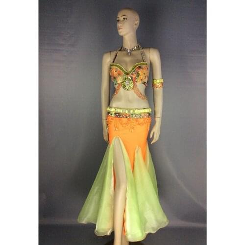 Free shipping top grade high quality belly dance costume wear belly dance clothes sexy suit belly dancing skirt dress set 1623