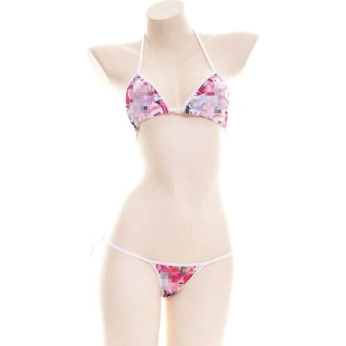 Cute Lolita Underwear Cartoon Cosplay Costumes Sexy Bikini Japanese Style Women Anime Kawaii Lingerie Bra and Panties Bikini Set