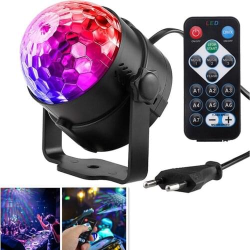New Colorful DJ Disco Ball Light 3W Sound Activated Laser Projector RGB Stage Lighting Effect Lamp Music Christmas KTV Party